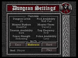 A large amount of dungeon customization options